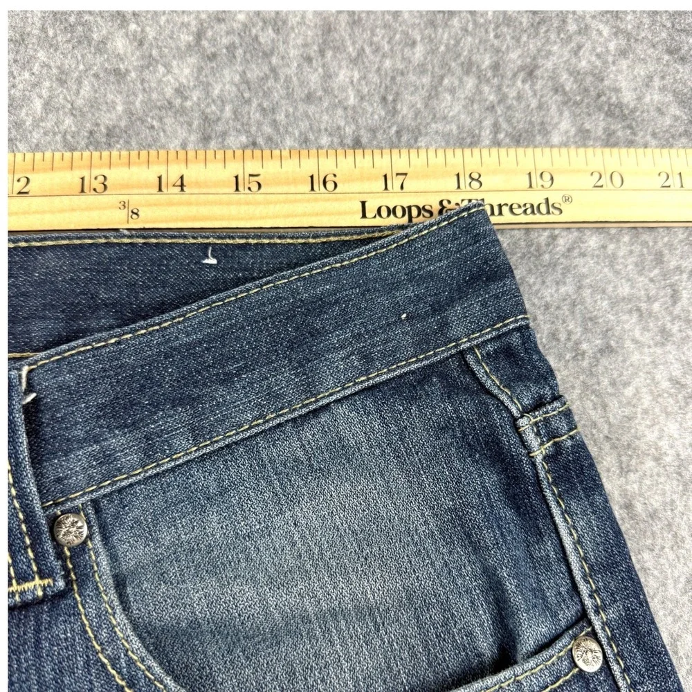 BB Gear Denim Distressed Jeans Mens 36x29‎ Straight Leg Y2K Embroidered vtg